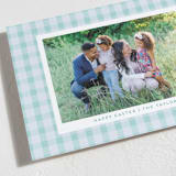 "Easter Plaid card" - Easter Photo Cards in Aqua by Sarah Cohn - Detail