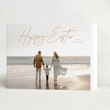 "Casual Script" - Easter Photo Cards in Yellow Ochre by Hooray Creative - Folded Card
