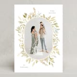 "Spring Wreath" - Easter Photo Cards in Chartreuse by Hooray Creative - Front
