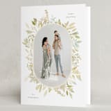 "Spring Wreath" - Easter Photo Cards in Chartreuse by Hooray Creative - Folded Card