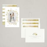 "Spring Wreath" - Easter Photo Cards in Chartreuse by Hooray Creative - Assembled