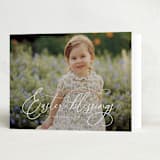 "Blessings Script" - Easter Photo Cards in Daisy by Meggy Masters - Folded Card