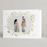 "Spring Wreath" - Easter Photo Cards in Chartreuse by Hooray Creative - Folded Card
