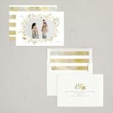 "Spring Wreath" - Easter Photo Cards in Chartreuse by Hooray Creative - Assembled