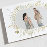 "Spring Wreath" - Easter Photo Cards in Chartreuse by Hooray Creative - Detail