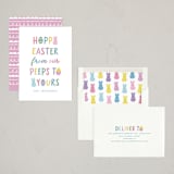 "Easter Peeps" - Easter Photo Cards in Rainbow by Hooray Creative - Assembled