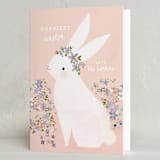 "Bunny" - Easter Photo Cards in Blush by Lori Wemple - Folded Card