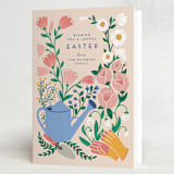 "Joyful Easter Garden" - Easter Photo Cards in Linen by Jamie Alexander - Folded Card