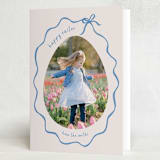 "Ribbon" - Easter Photo Cards in Denim by Tamara Hilje - Folded Card