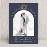 "Moon Burst" - Eid Cards in Dusty Navy by AK Graphics - Front