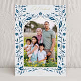 "Arabic floral" - Eid Cards in Indigo by Nikita Jariwala - Front