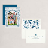 "Arabic floral" - Eid Cards in Indigo by Nikita Jariwala - Assembled