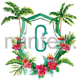 "Custom St. Barts Crest" - Design Element in Palm by Jenna Holcomb - Design Element