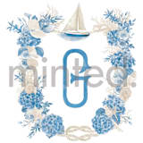 "Custom Nantucket Crest" - Design Element in Hydrangea by Jenna Holcomb - Design Element
