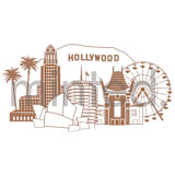 "Los Angeles Skyline" - Design Element in Chestnut by Hooray Creative - Front