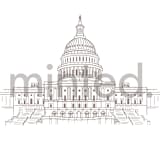 "The Capitol" - Design Element in Graphite by Hooray Creative - Design Element