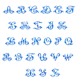 "Custom New Orleans Crest" - Design Element in Bluebell by Jenna Holcomb - Full Alphabet I