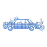"Decorated Car" - Design Element in white by Teju Reval - Design Element