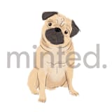 "Pug" - Design Element in white by Baumbirdy - Design Element