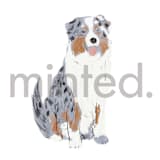 "Australian Shepherd" - Design Element in white by Baumbirdy - Design Element