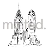 "Philadelphia" - Design Element in white by Melinda Denison - Front