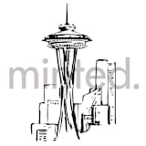 "Seattle " - Design Element in white by Melinda Denison - Front