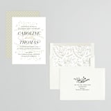 "Soft Bouquet" - Engagement Party Invitations in Gold by Jessica Williams - Assembled