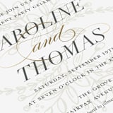 "Soft Bouquet" - Engagement Party Invitations in Gold by Jessica Williams - Detail