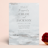 "Perspective" - Engagement Party Invitations in Fog by Nicoletta Savod - Front