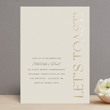 "Champagne" - Engagement Party Invitations in Almond by Morgan Kendall - Front