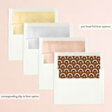 "Boho Swashes" - Engagement Party Invitations in Almond by Heather Schertzer - Envelope Liner Options