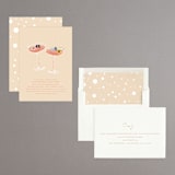 "Flower Cheers" - Engagement Party Invitations in Champagne by Baumbirdy - Assembled