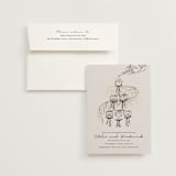 "Sparkling Champagne Tower" - Engagement Party Invitations in Noir by Jackie Crawford - Invitation with Envelope