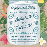 "Tropical Celebration" - Engagement Party Invitations in Kraft by Paper Sun Studio - Detail