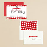 "I Do BBQ" - Engagement Party Invitations in Ketchup by Lea Delaveris - Assembled