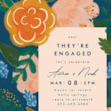 "Floral Whimsy" - Engagement Party Invitations in Indigo by Corie Page - Detail
