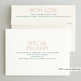 "Just Type" - Engagement Party Invitations in Peaches by Owl and Toad - FREE Recipient Addressing