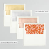 "Just Type" - Engagement Party Invitations in Peaches by Owl and Toad - Envelope Liner Options