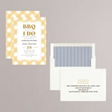 "BBQ before I Do" - Engagement Party Invitations in Honey by Robert and Stella - Assembled