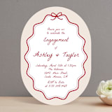 "wavy oval" - Engagement Party Invitations in Wine by Cass Loh - Front