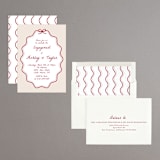 "wavy oval" - Engagement Party Invitations in Wine by Cass Loh - Assembled
