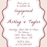 "wavy oval" - Engagement Party Invitations in Wine by Cass Loh - Detail