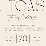 "A Toast" - Engagement Party Invitations in Dune by Christie Garcia - Detail