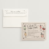 "cheers to a happy couple" - Engagement Party Invitations in Creme by Anastasia Makarova - Invitation with Envelope