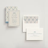 "ribbon bow drawing" - Engagement Party Invitations in Dusty Blue by Cass Loh - Assembled