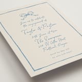 "ribbon bow drawing" - Engagement Party Invitations in Dusty Blue by Cass Loh - Detail