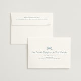 "ribbon bow drawing" - Engagement Party Invitations in Dusty Blue by Cass Loh - FREE Recipient Addressing