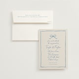 "ribbon bow drawing" - Engagement Party Invitations in Dusty Blue by Cass Loh - Invitation with Envelope