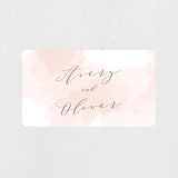 "Modern Brilliance" - Engagement Party Favor Stickers in Blush by Kristie Kern - Front