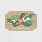 "Tropical Celebration" - Engagement Party Favor Stickers in Kraft by Paper Sun Studio - Front